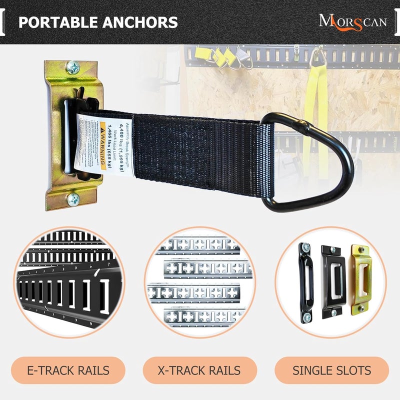 MorScan 10 Pack E-Track 2" x 6" Rope Tie-Offs, Black Tie Off Strap w/D Ring, E Track Tie Down Anchors for Load Securement Tie-Down in Flatbeds, Trucks, Enclosed Trailers, Vans, Cars, Pickups - Image 4